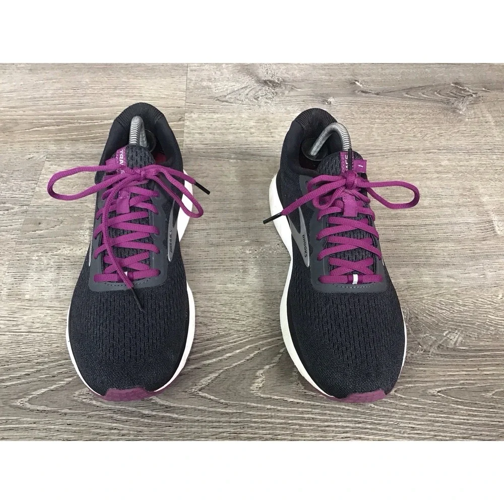 Brooks Trace Shoes Womens Size 11 B Black Purple Running Sneakers 1203511B021
